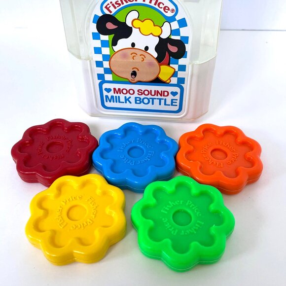 Fisher Price Moo Milk Bottle Sorting Toy Vintage - Picture 6 of 9